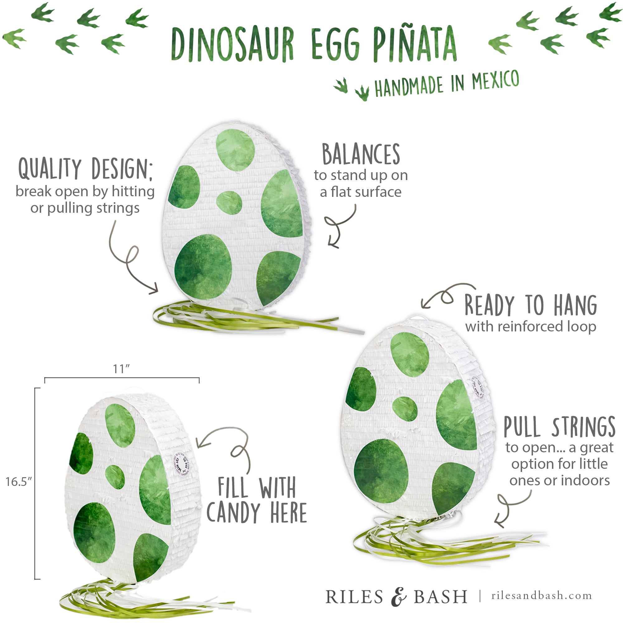 Riles & Bash Egg Pinata_Dinosaur Egg Pinata_Dinosaur Pinata_Pinata