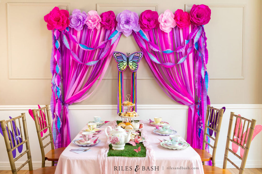 Paper Streamer Decorations 11 and 12 - colorful twisted streamers, cut  fringe contrasting streamers. DI…