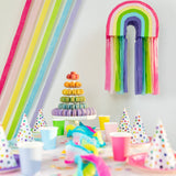 Riles & Bash Rainbow Pinata with Colorful Streamers_Rainbow Birthday